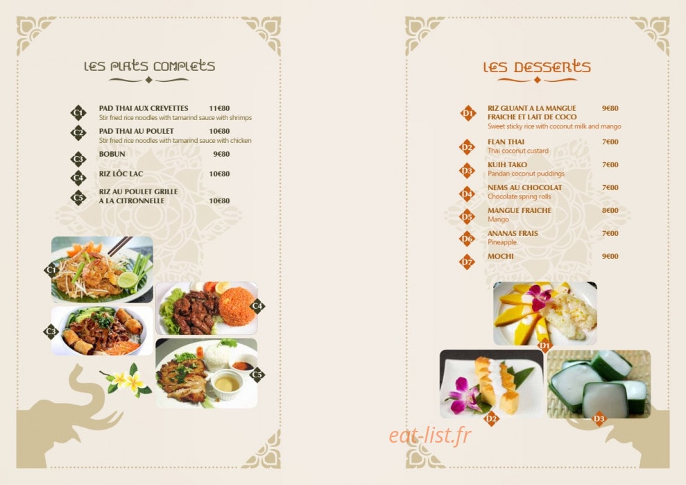 Soji Thaï — carte page 7