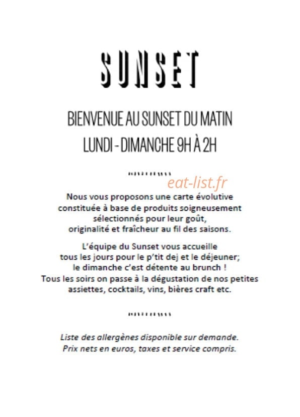 Sunset — carte page 1