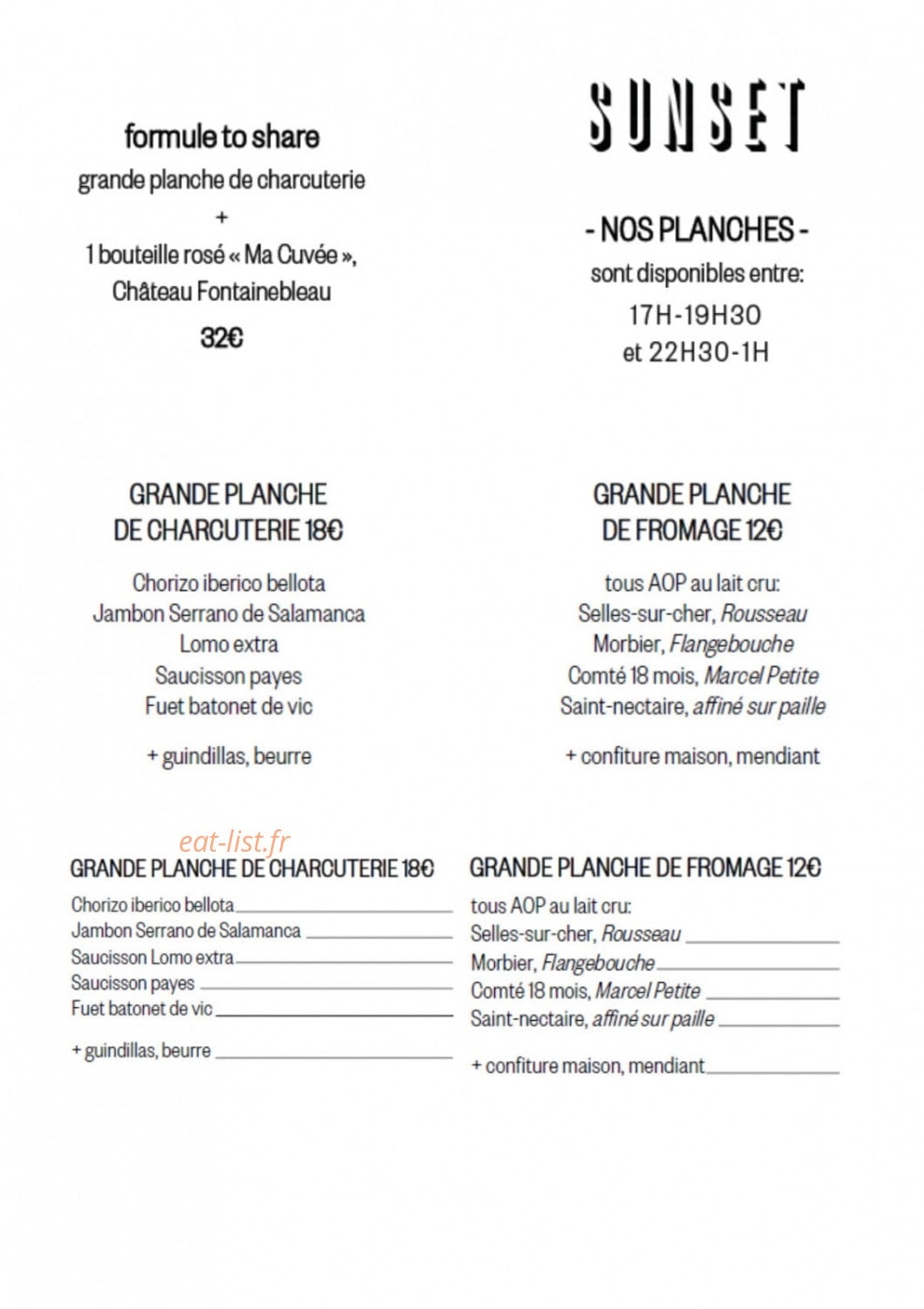 Sunset — carte page 6