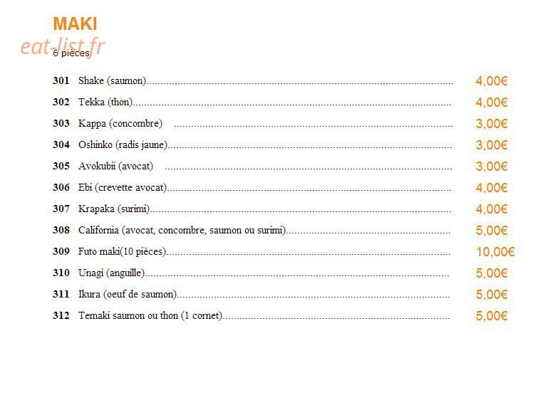 Sushi Best — carte page 8