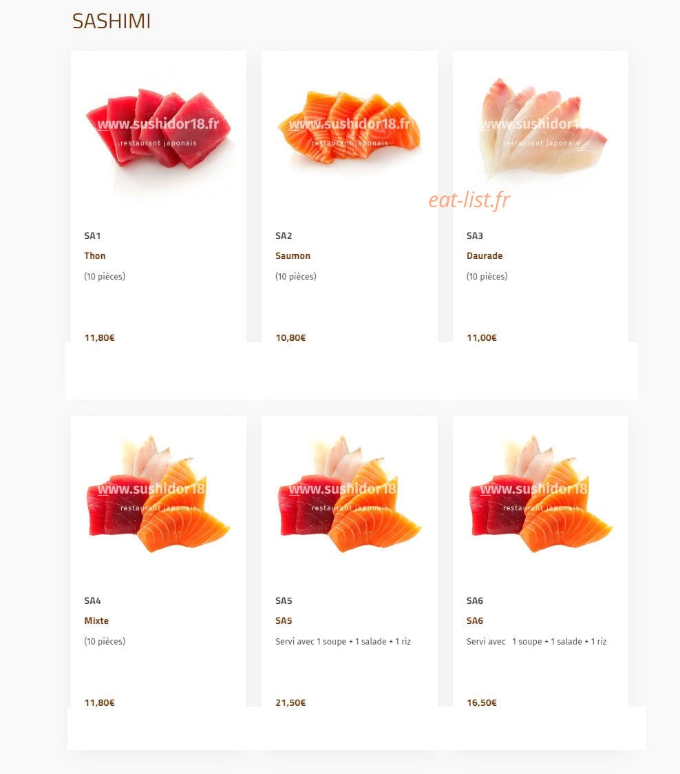 Sushi d'Or — carte page 16