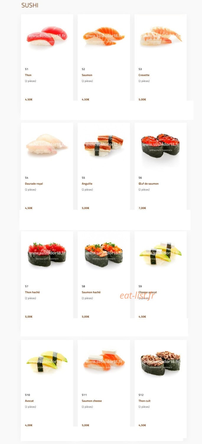 Sushi d'Or — carte page 8