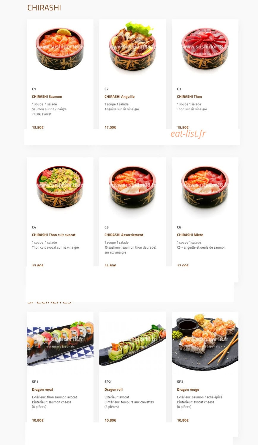Sushi d'Or — carte page 7