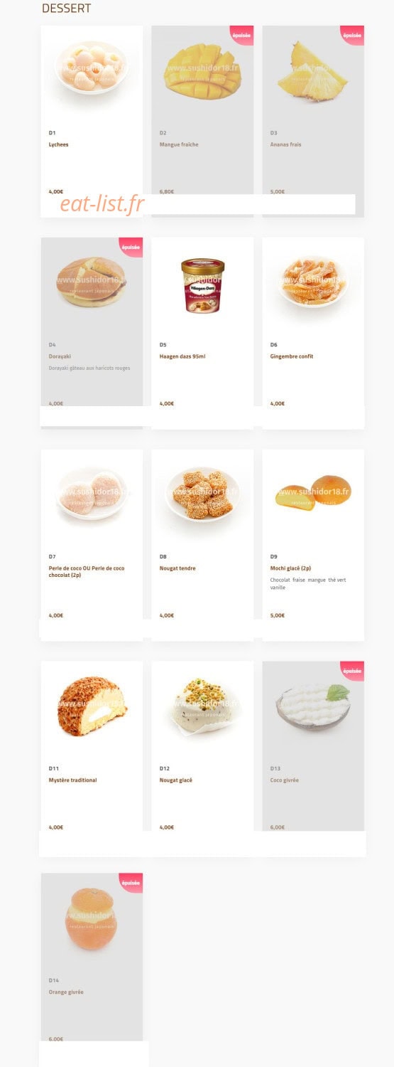 Sushi d'Or — carte page 17