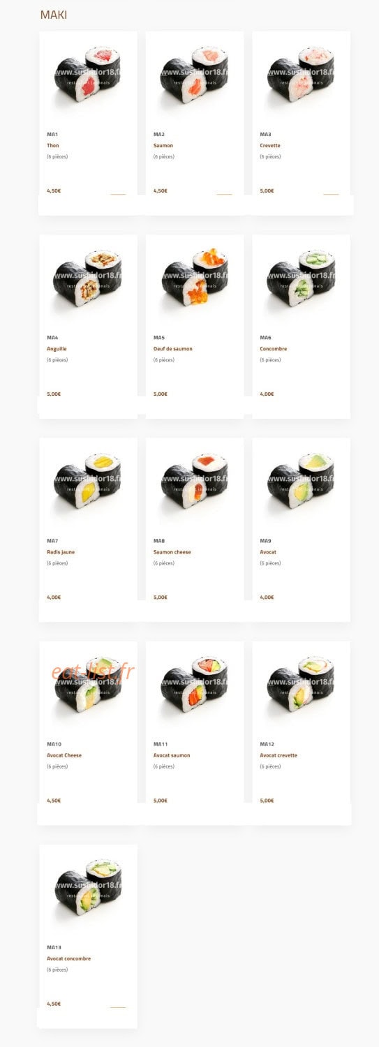 Sushi d'Or — carte page 11