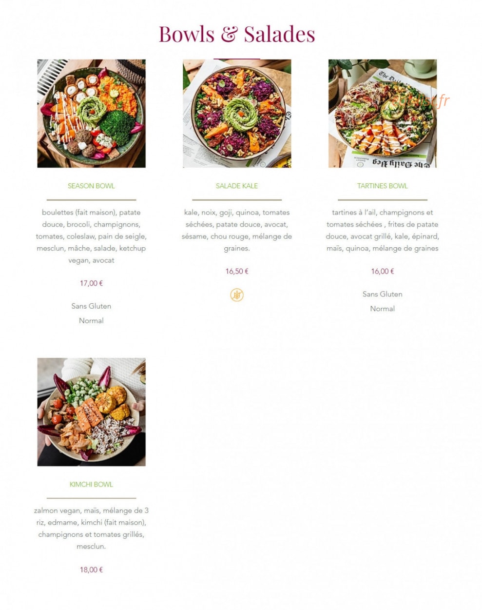 Sweet Rawmance — carte page 4