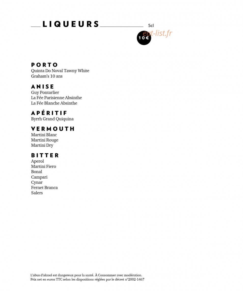 Terrass'' restaurant — carte page 14