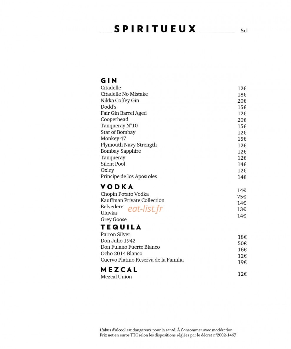Terrass'' restaurant — carte page 11