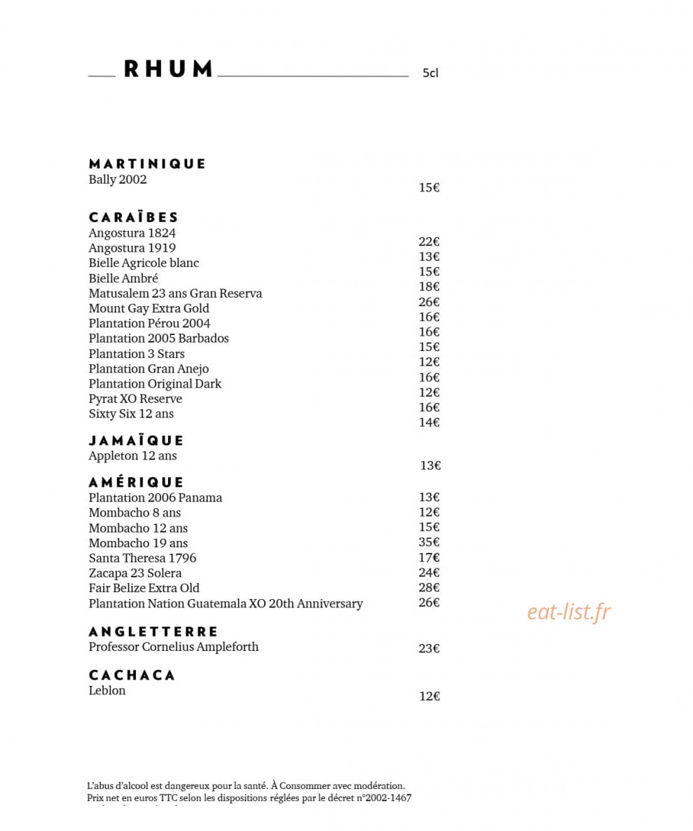 Terrass'' restaurant — carte page 10