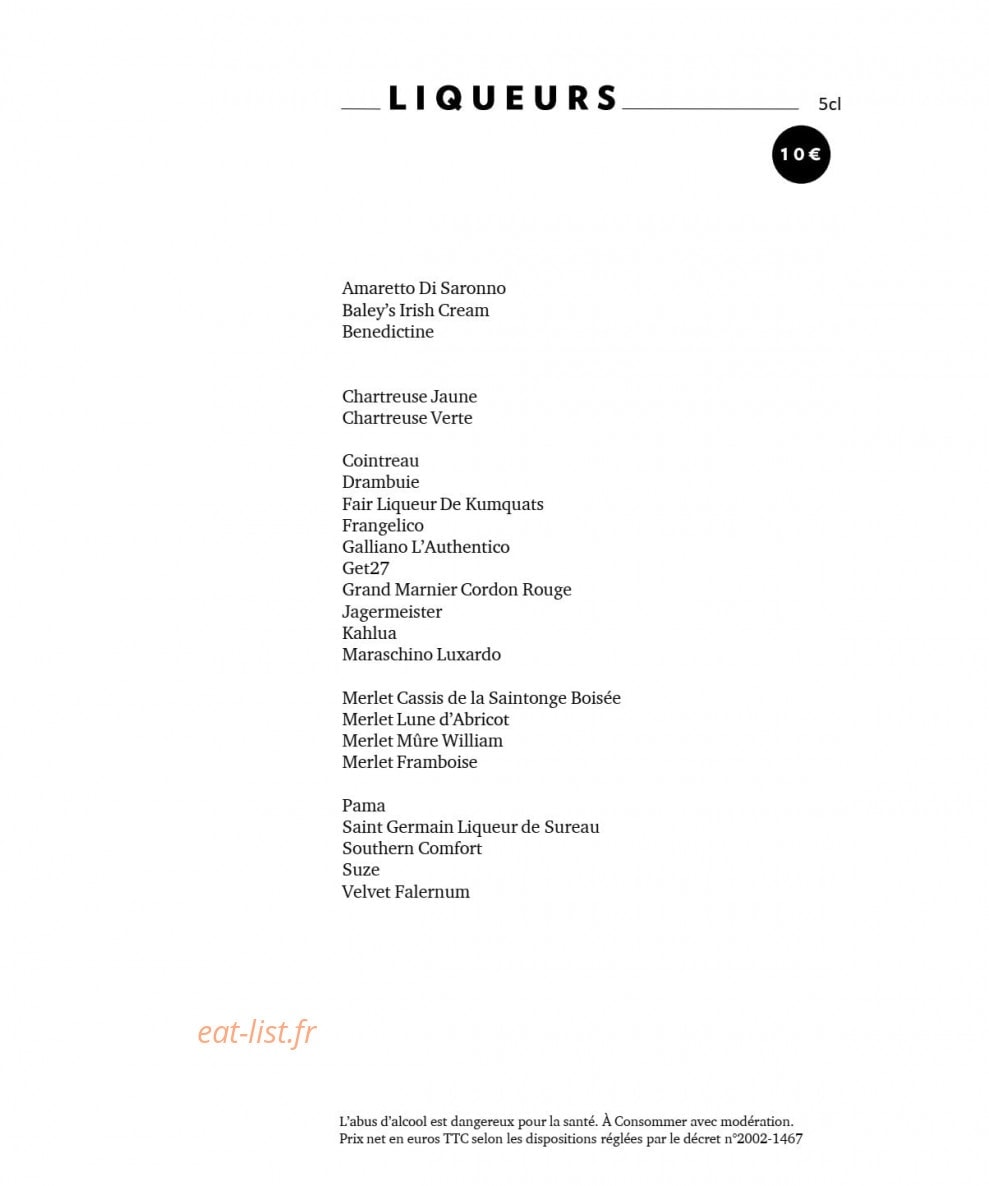 Terrass'' restaurant — carte page 13