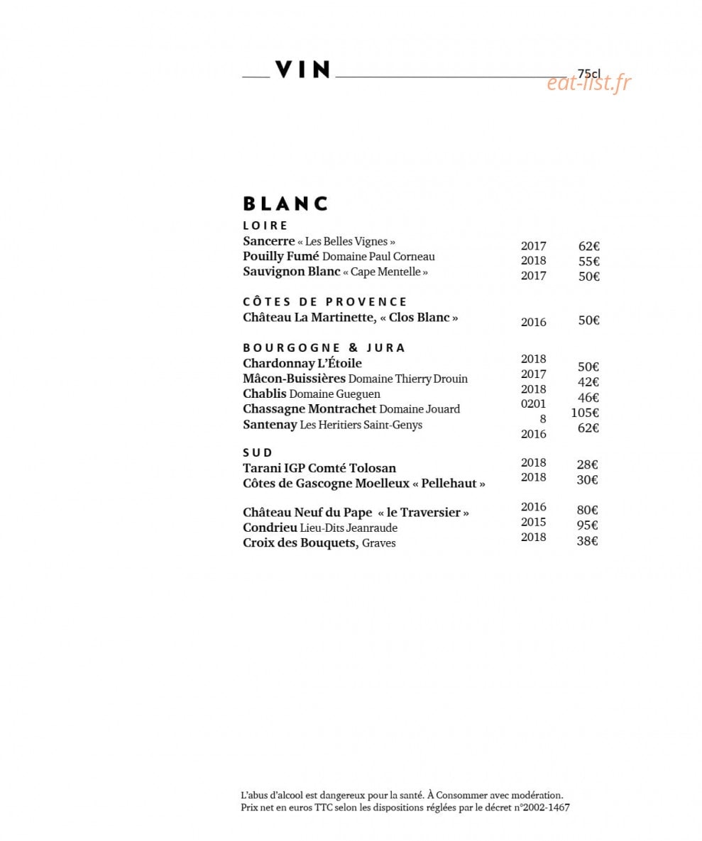 Terrass'' restaurant — carte page 15