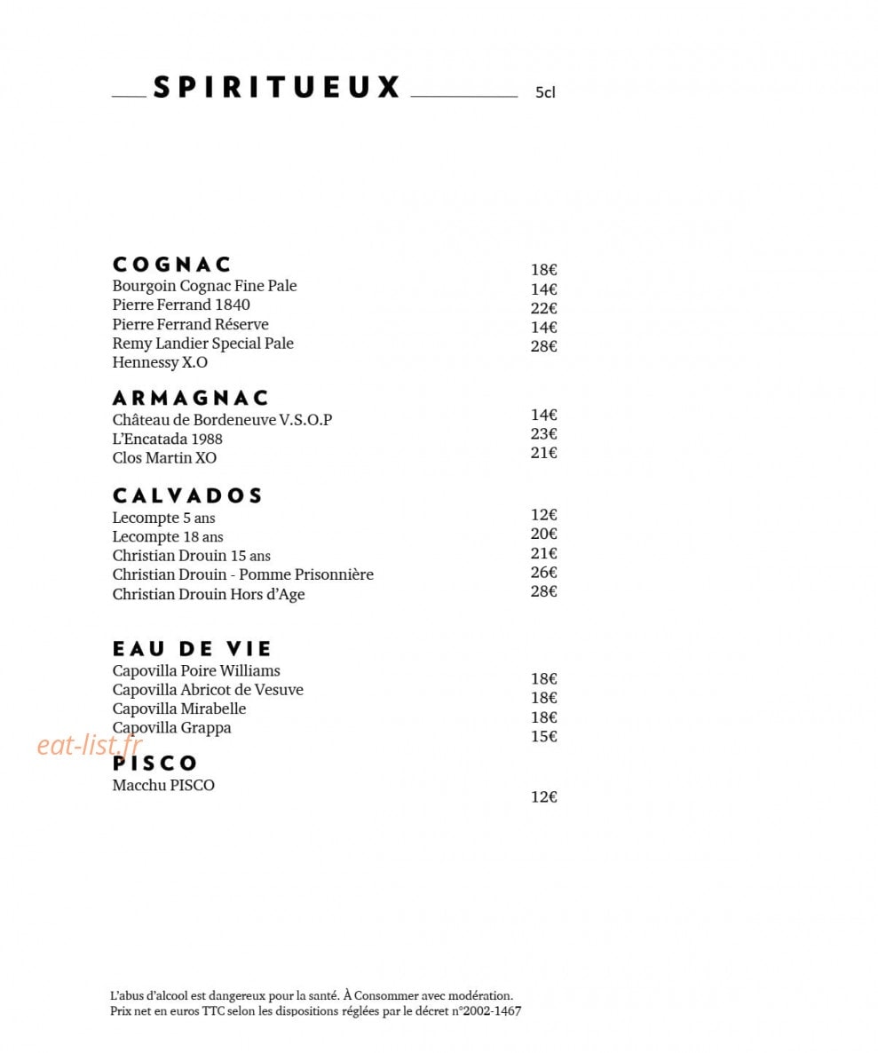 Terrass'' restaurant — carte page 12