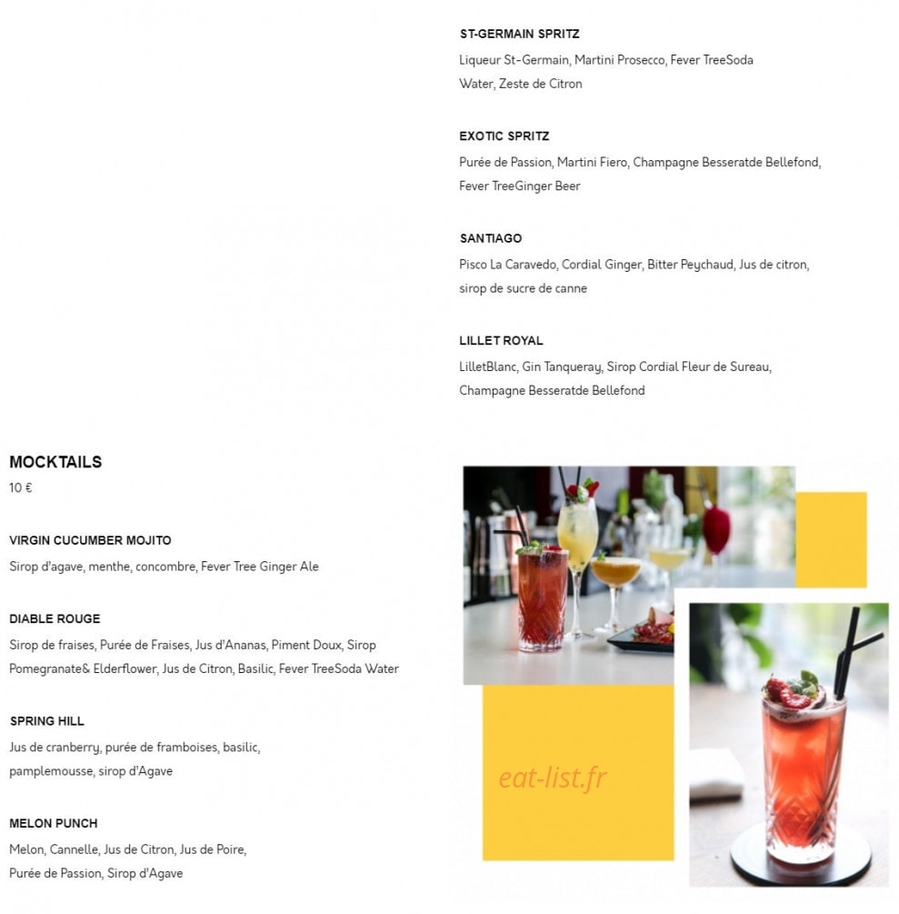 Terrass'' restaurant — carte page 21