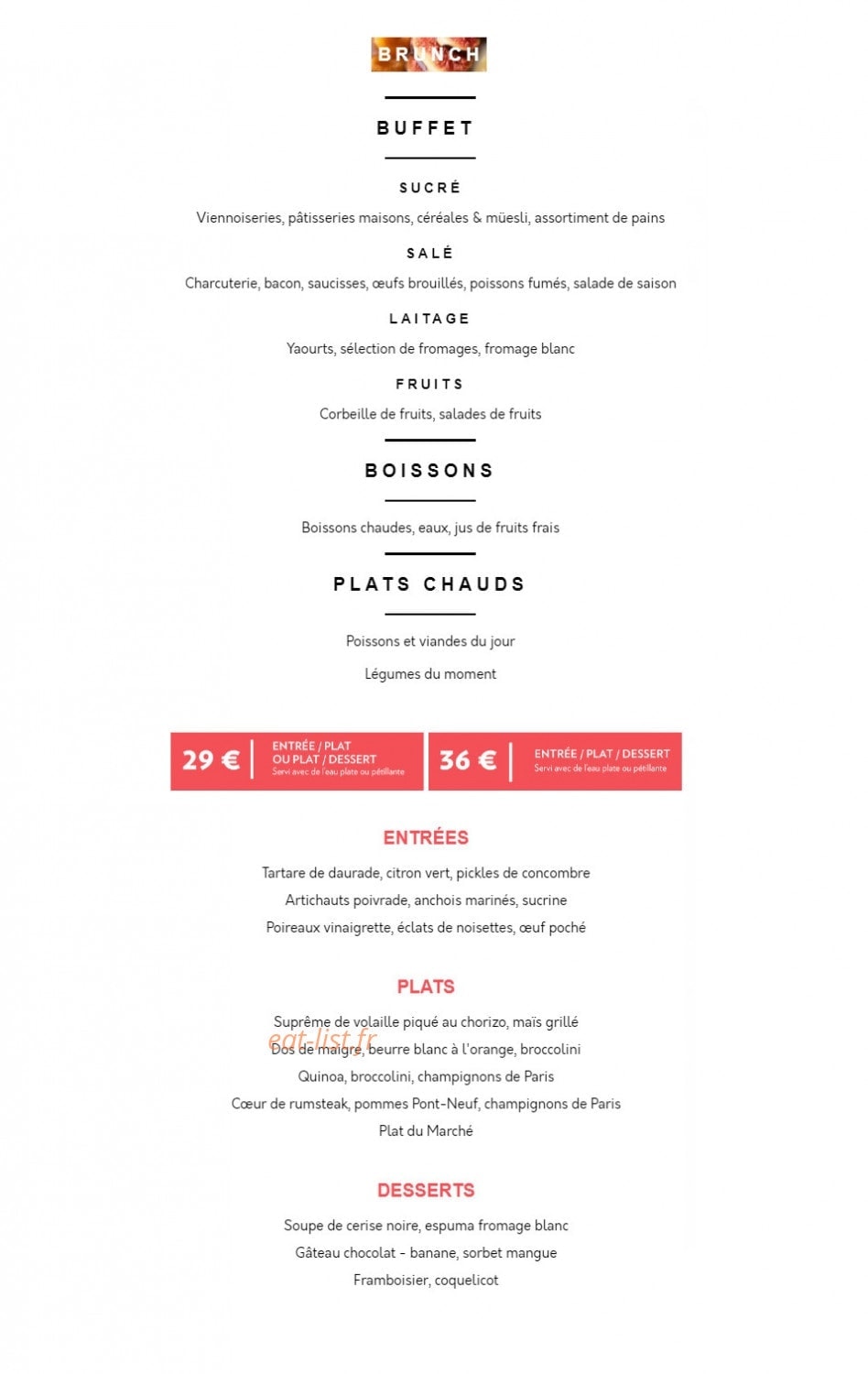 Terrass'' restaurant — carte page 18