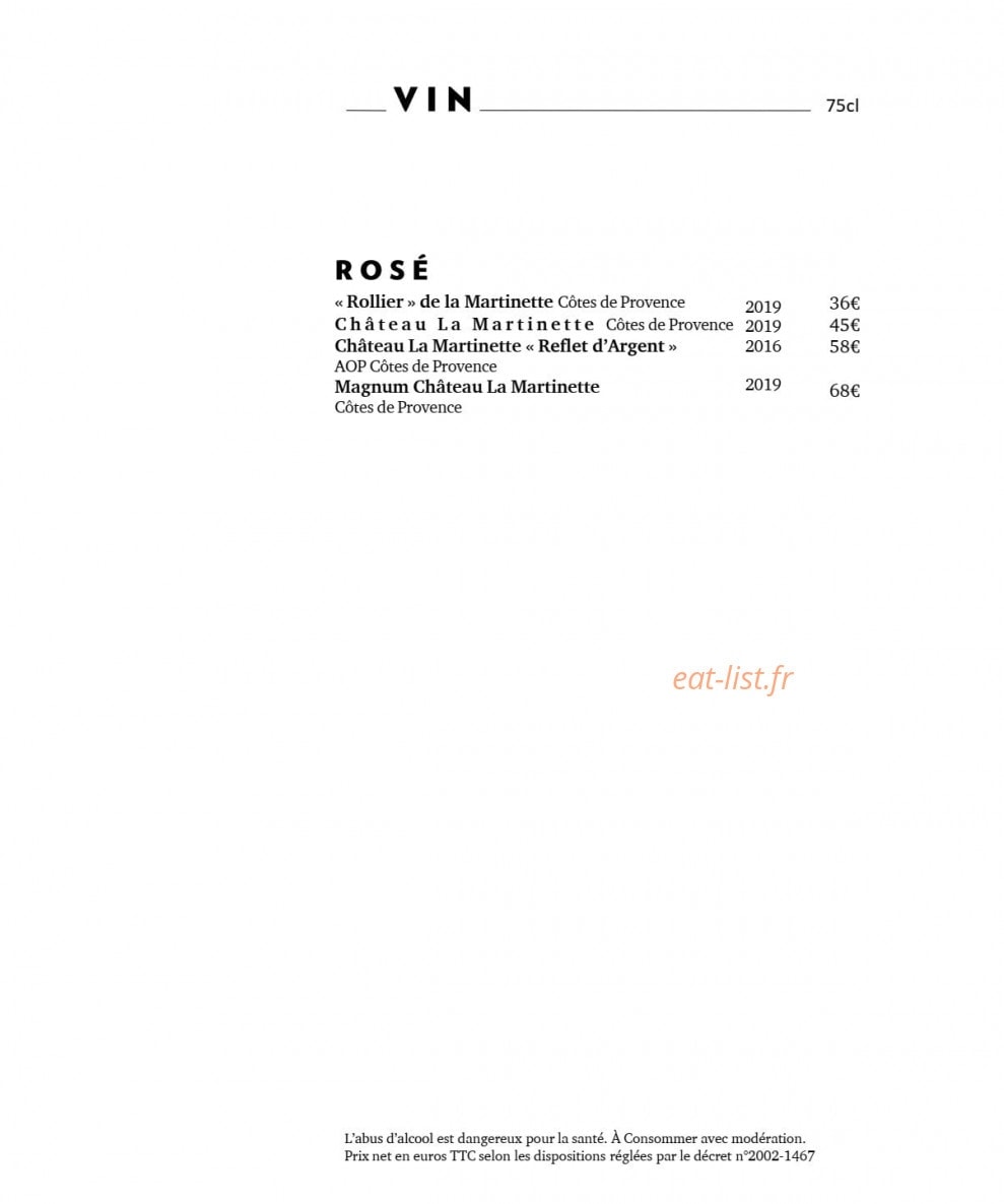 Terrass'' restaurant — carte page 17
