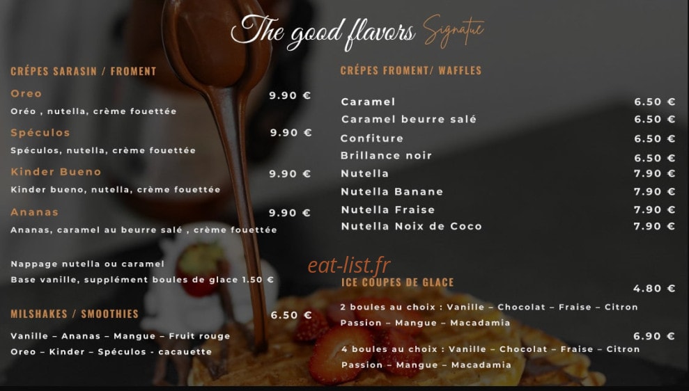 The Good Flavors — carte page 3