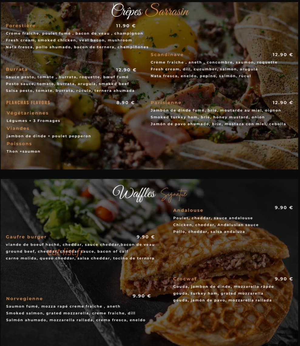 The Good Flavors — carte page 1
