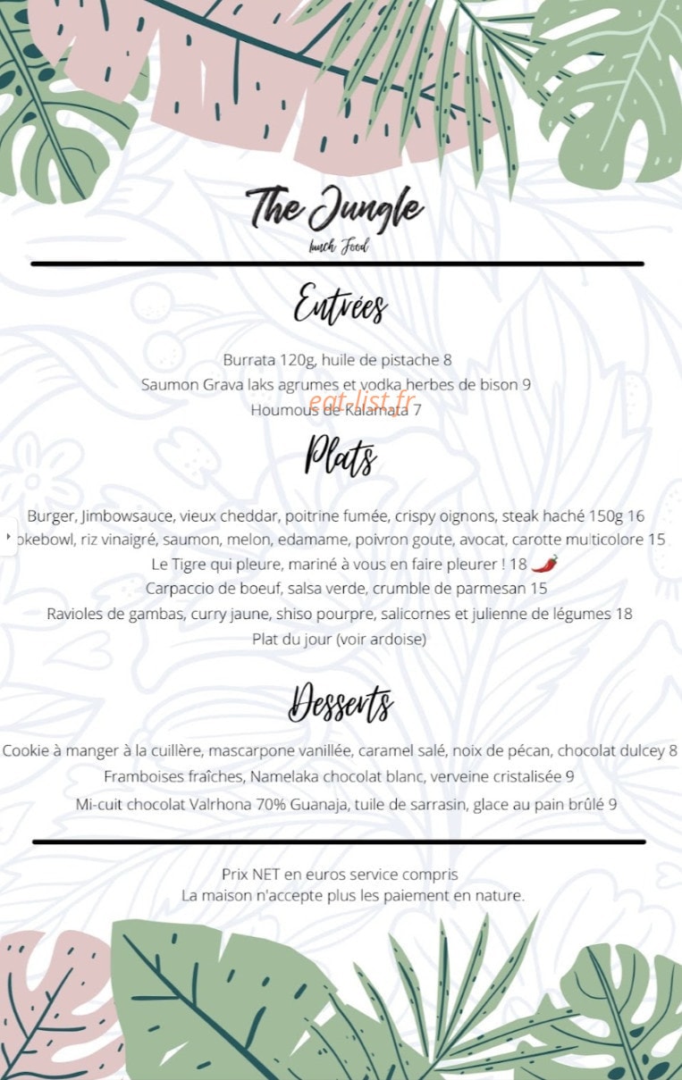 The Jungle — carte page 1