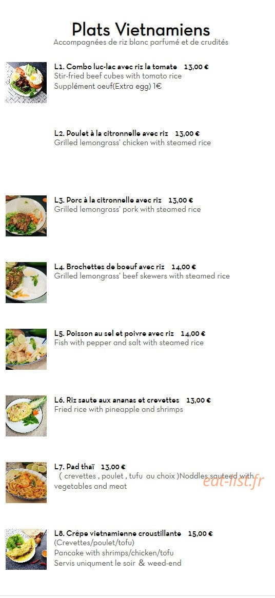 Vietnam Kitchen — carte page 3