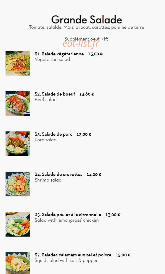 Vietnam Kitchen — carte page 7