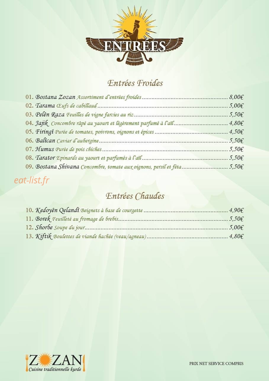 Zozan — carte page 1
