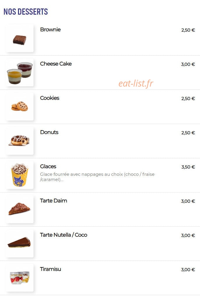 Alpha burger — carte page 8