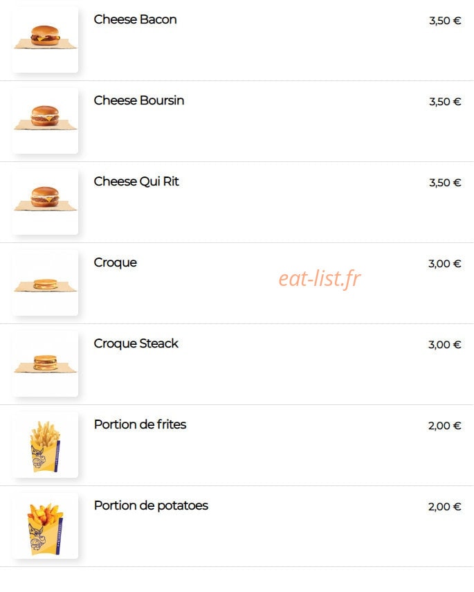 Alpha burger — carte page 7