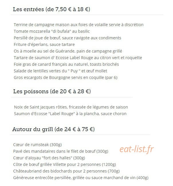 Au Boeuf Couronné — carte page 2
