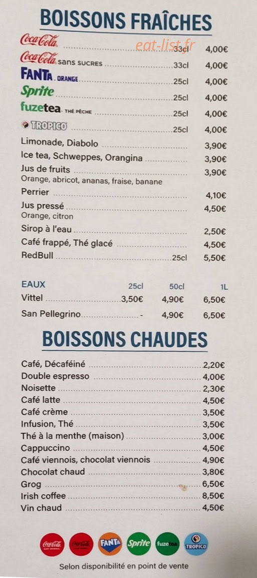 Au Bon Vivant — carte page 3