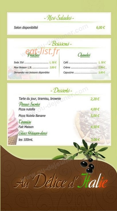 Au Délice — carte page 3