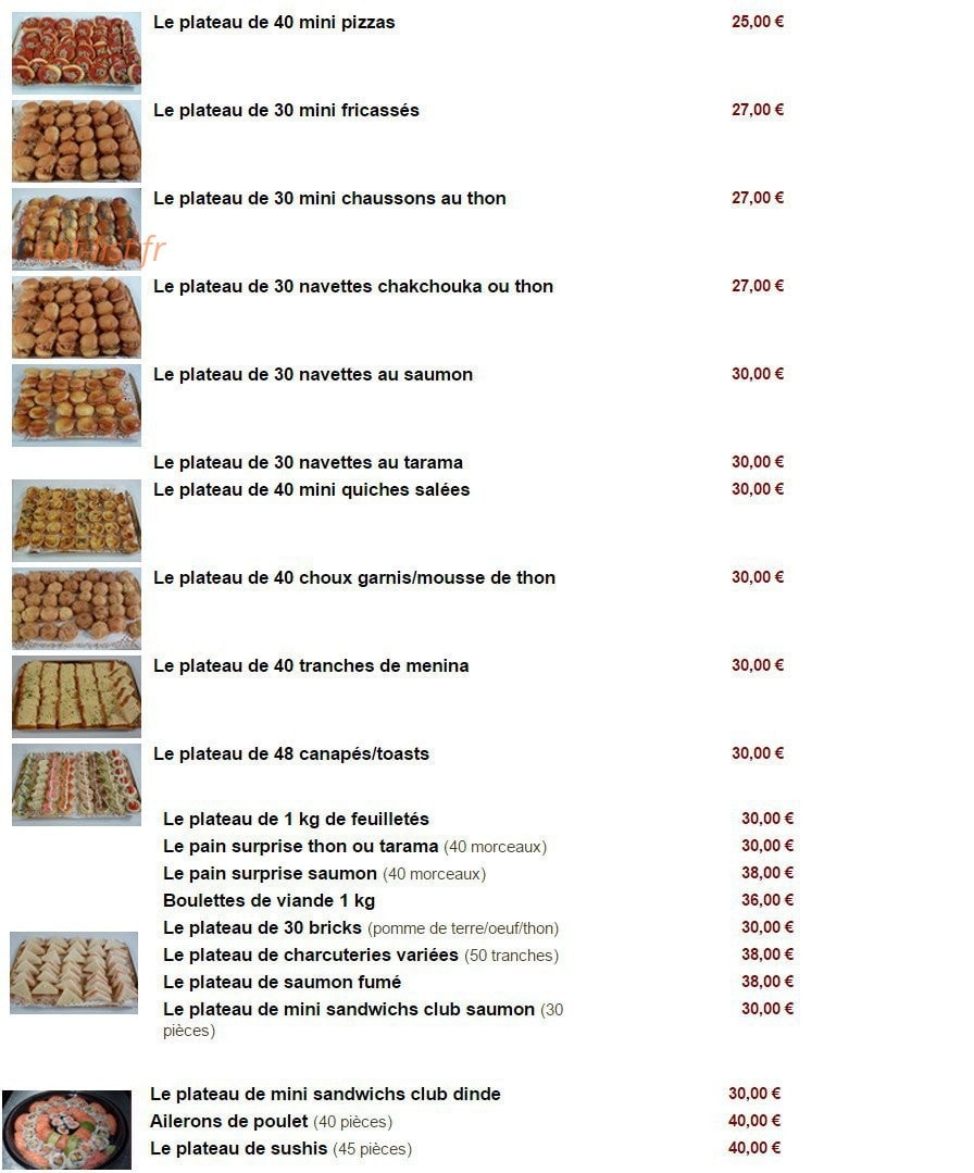 Aux Délices de Maxime — carte page 1