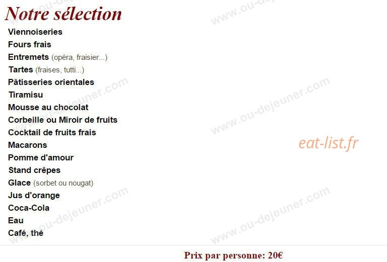 Aux Délices de Maxime — carte page 5