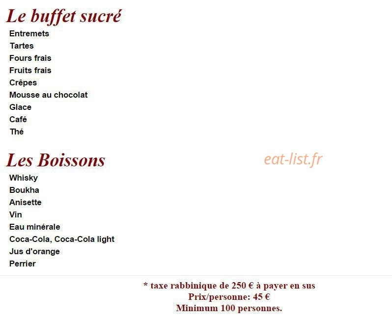 Aux Délices de Maxime — carte page 4