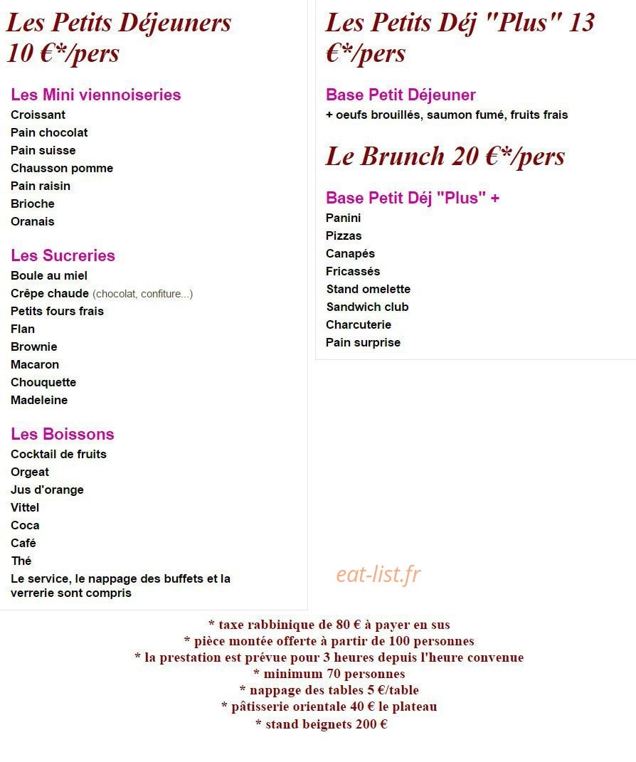 Aux Délices de Maxime — carte page 6