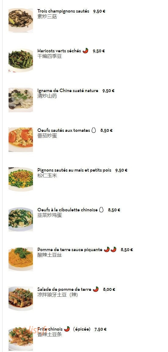 Aux Mandarins de Belleville — carte page 21