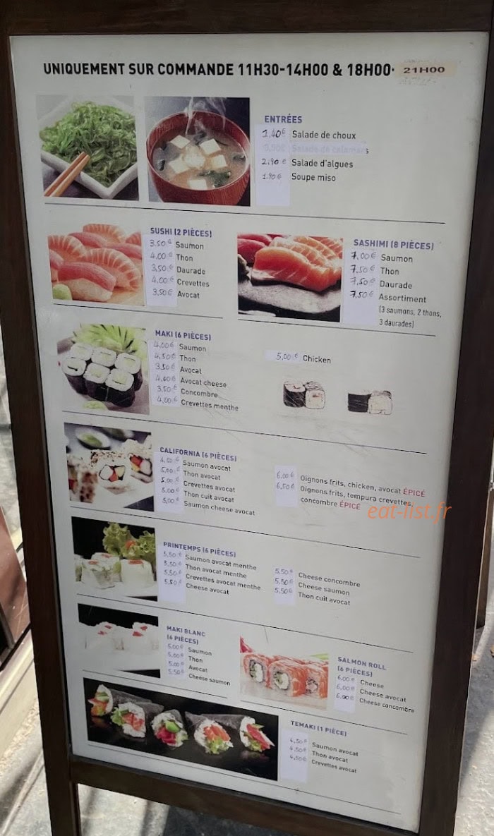 Aux Saveurs Secrétan — carte page 1