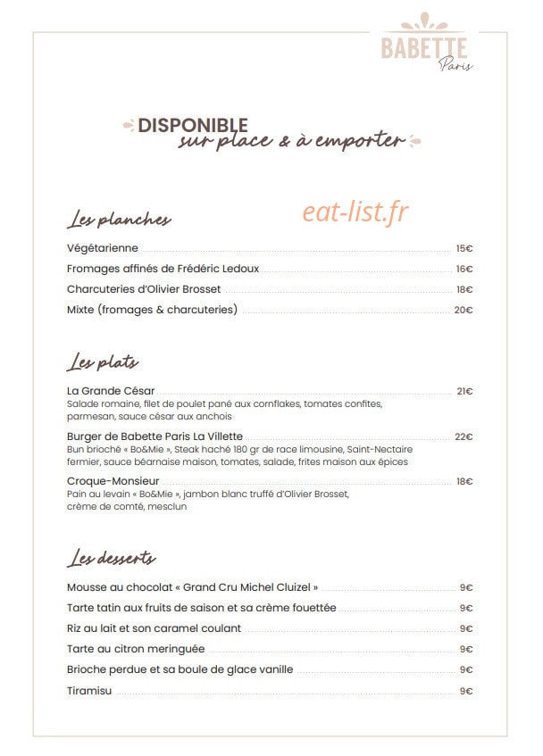 Babette — carte page 21