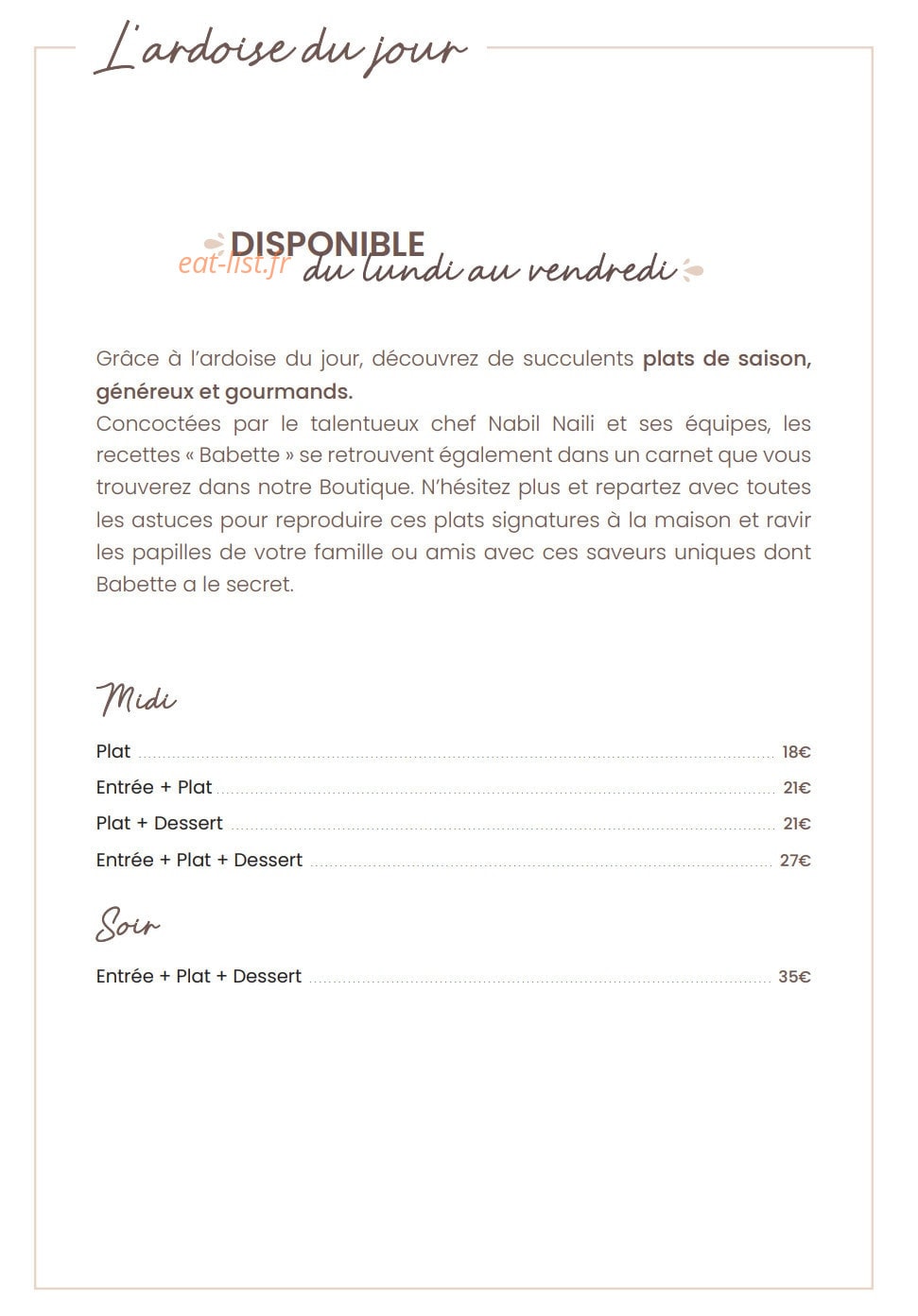 Babette — carte page 2