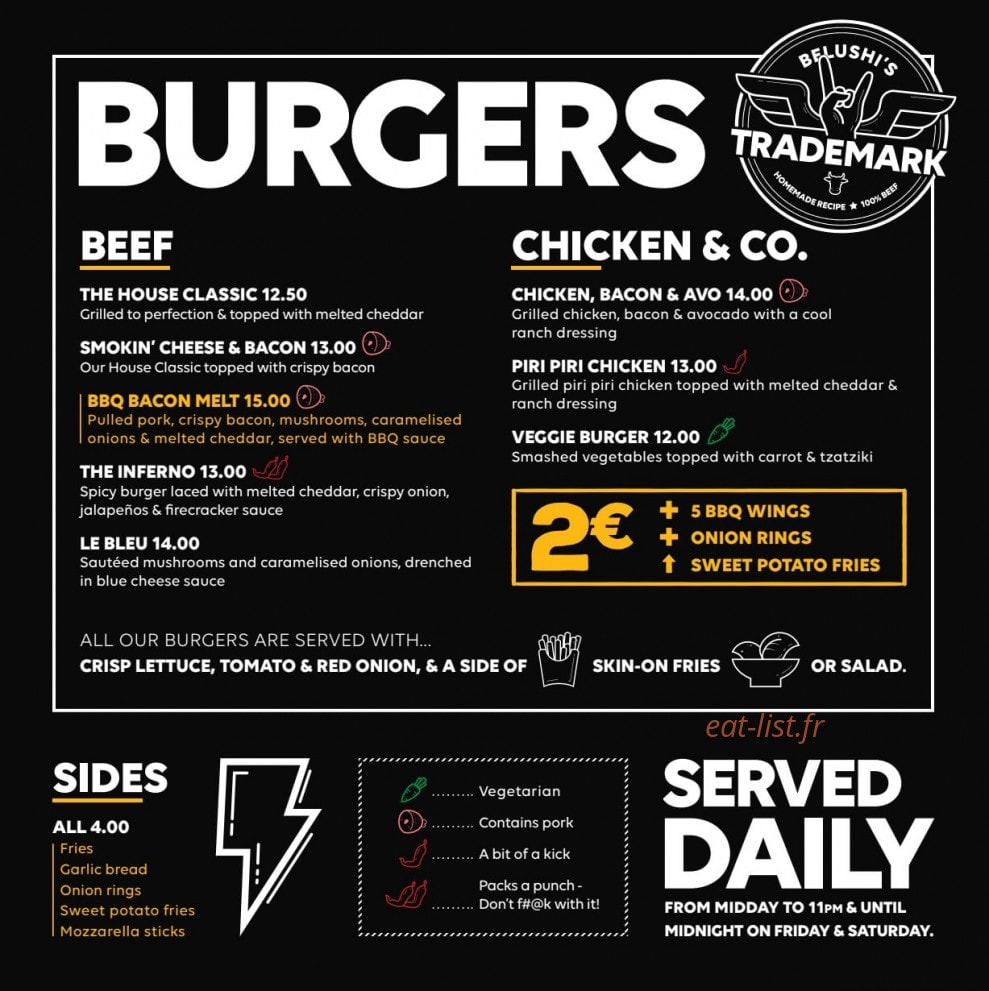Belushi's — carte page 3