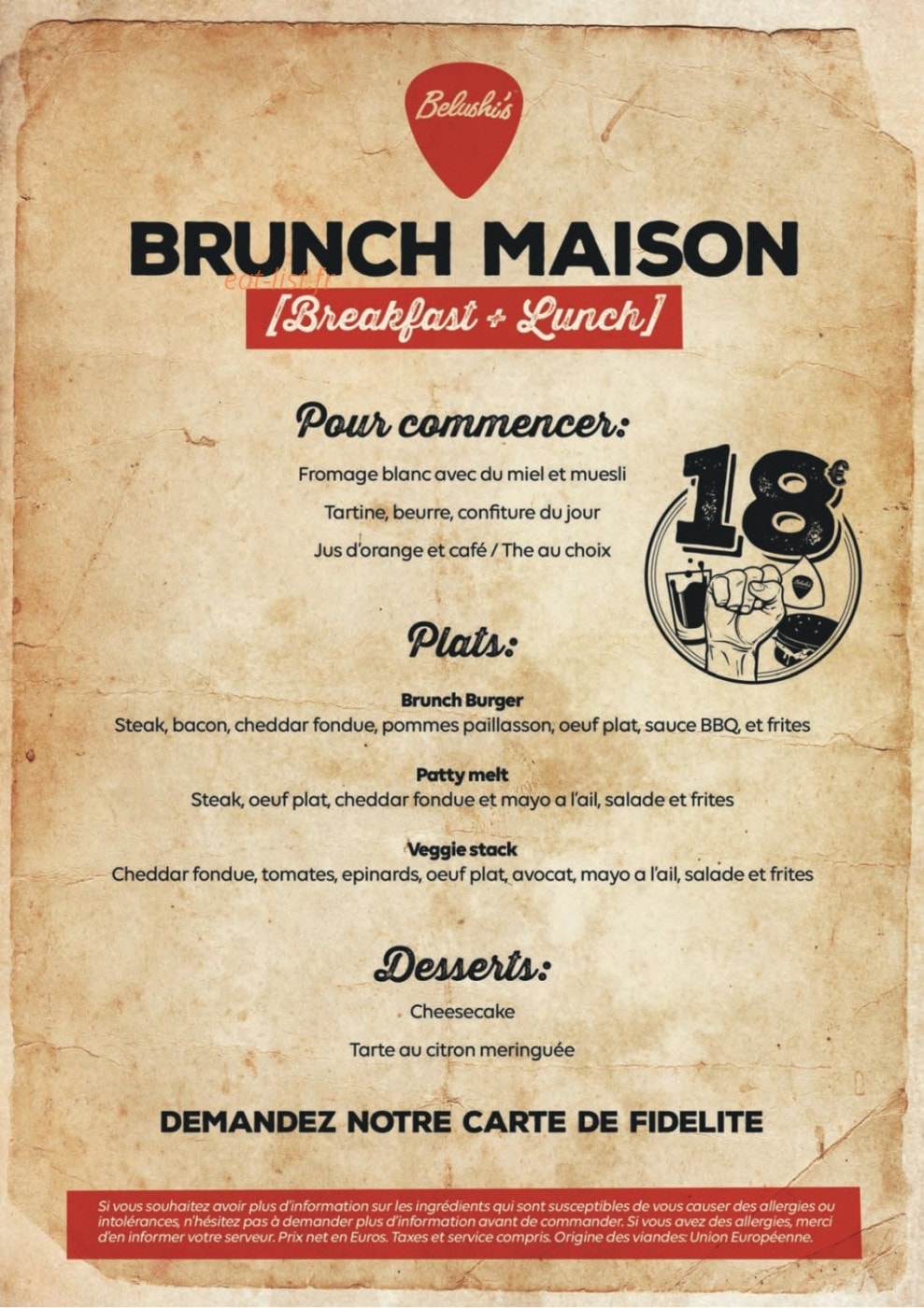 Belushi's — carte page 9