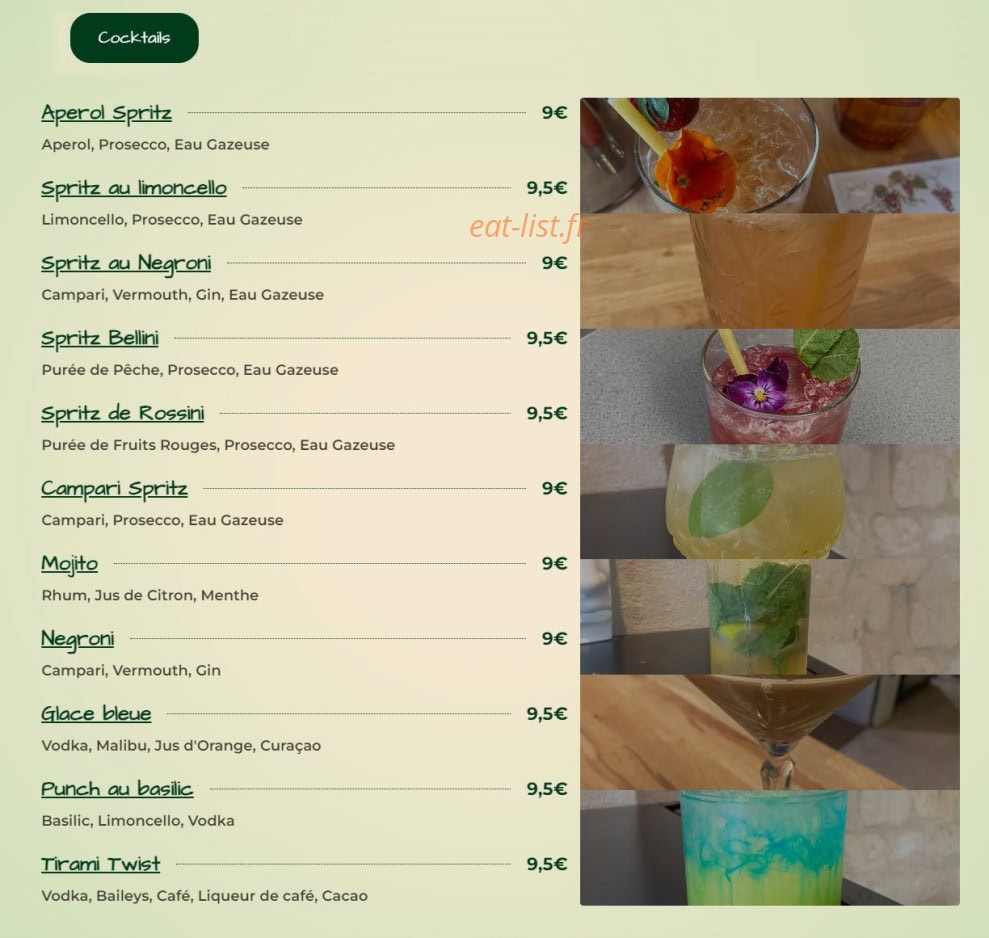 Bistro Gusto — carte page 15