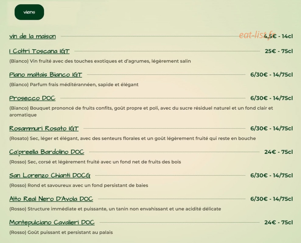 Bistro Gusto — carte page 12