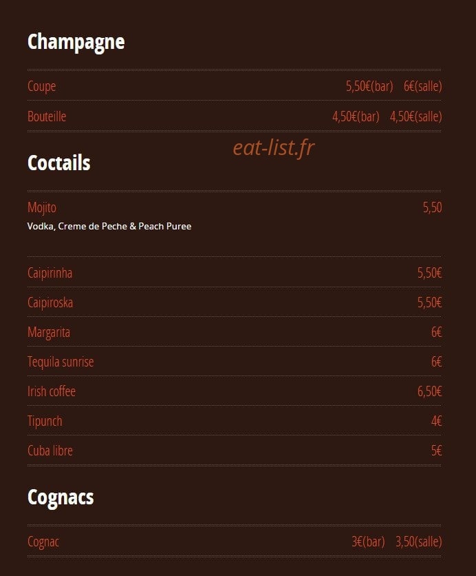 Bistro Les frangins — carte page 3