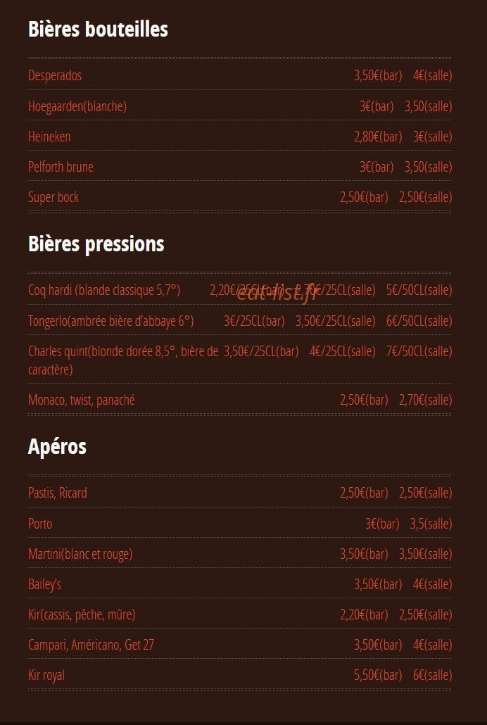 Bistro Les frangins — carte page 6