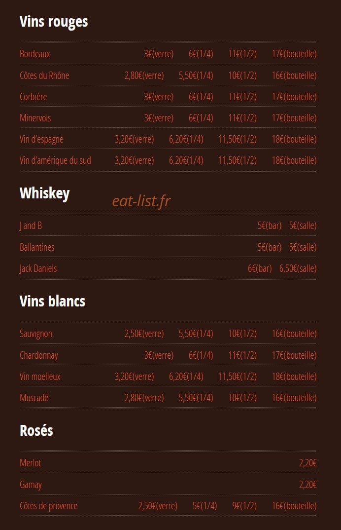 Bistro Les frangins — carte page 4