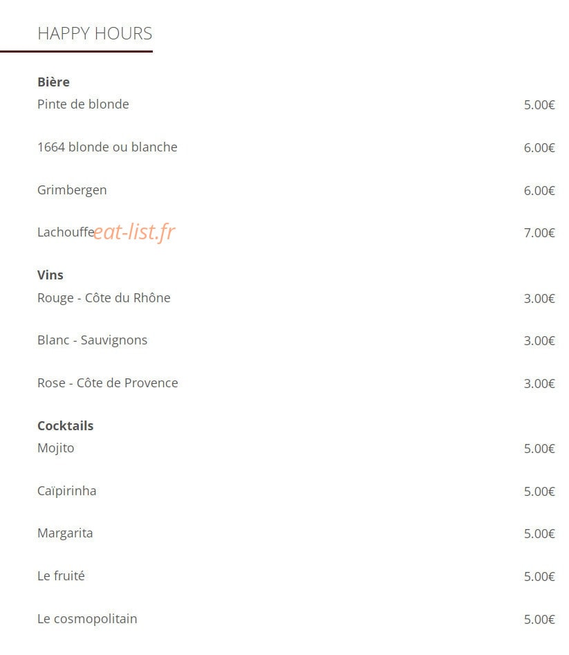 Bistrot Lumière — carte page 5