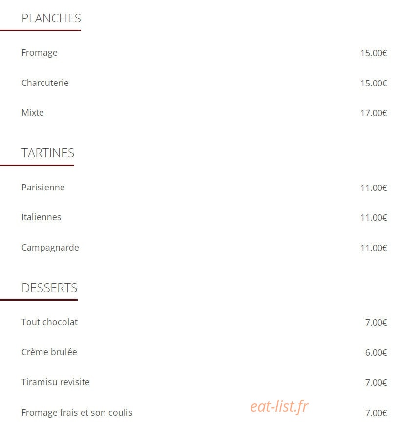 Bistrot Lumière — carte page 4