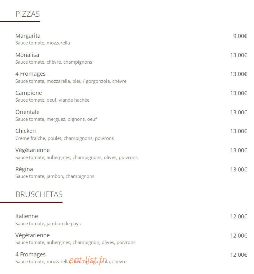 Bistrot Lumière — carte page 3