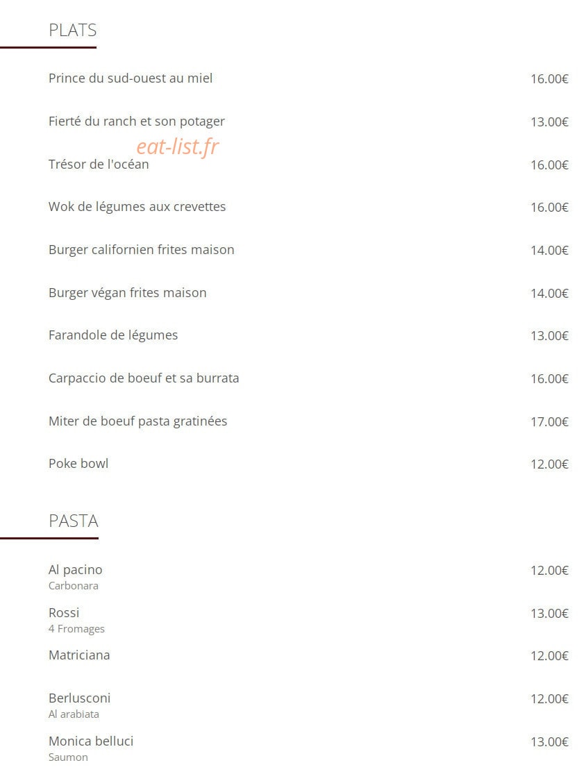 Bistrot Lumière — carte page 2