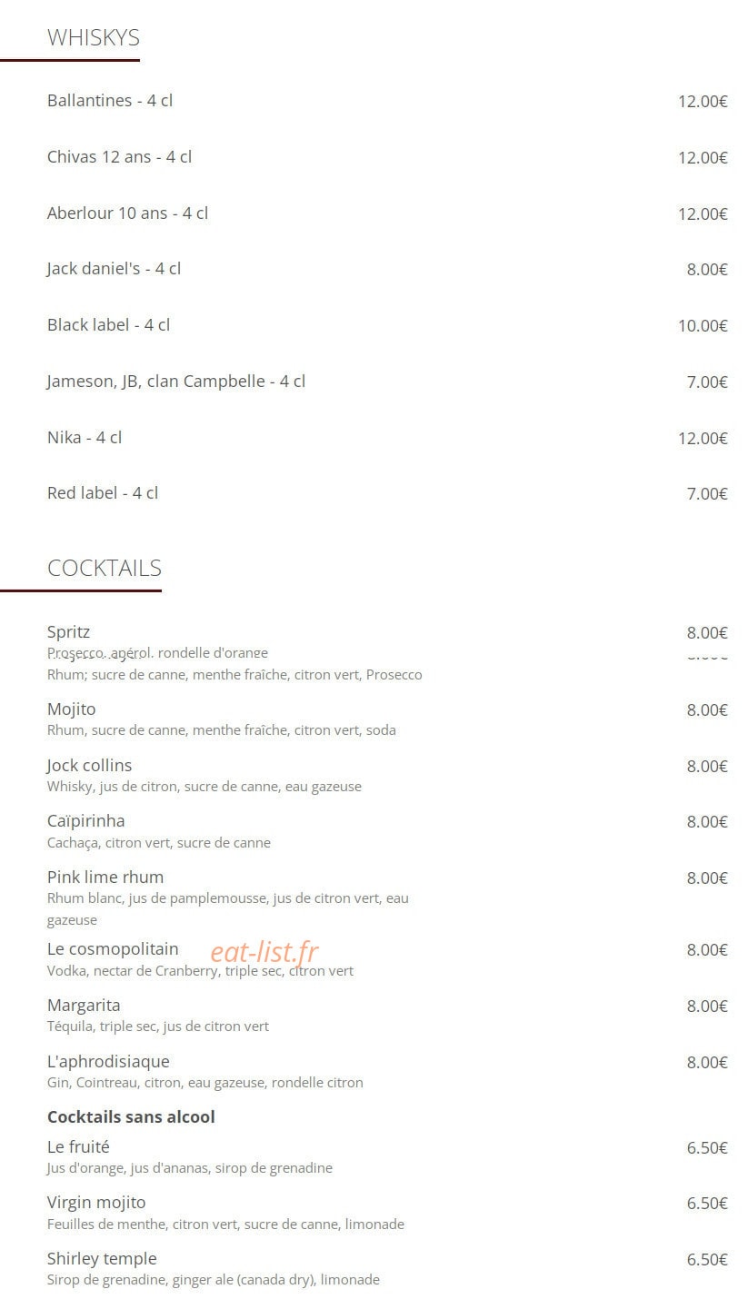 Bistrot Lumière — carte page 8